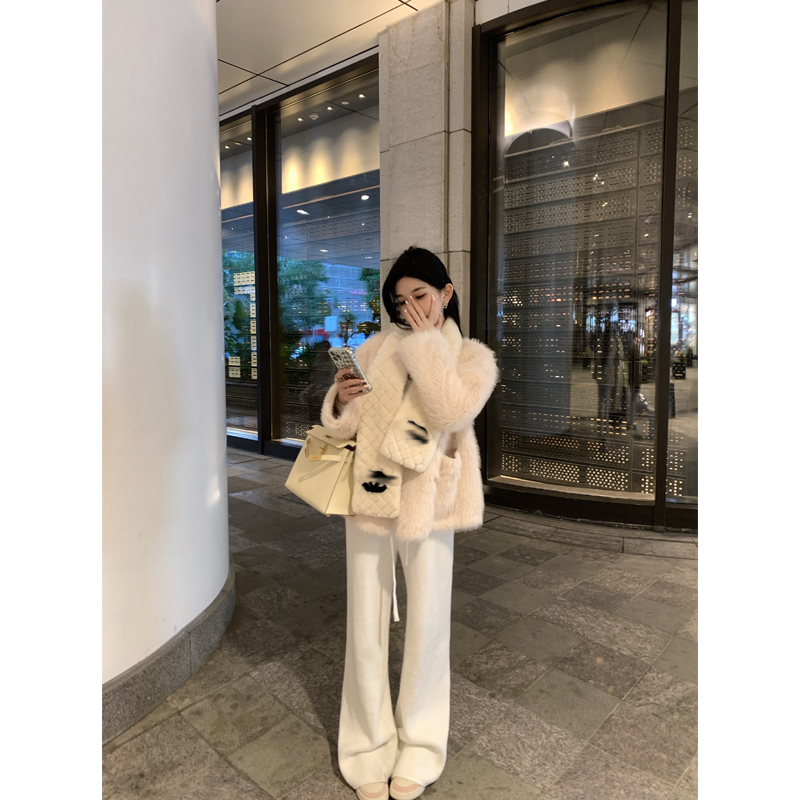 Women's Knit Wide-Leg Pants with Drawstring Elastic Waist and Drape - Image 3