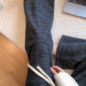 Women's Textured Fleece-Lined Wide-Leg Pants Winter New Loose Fit Straight-Leg