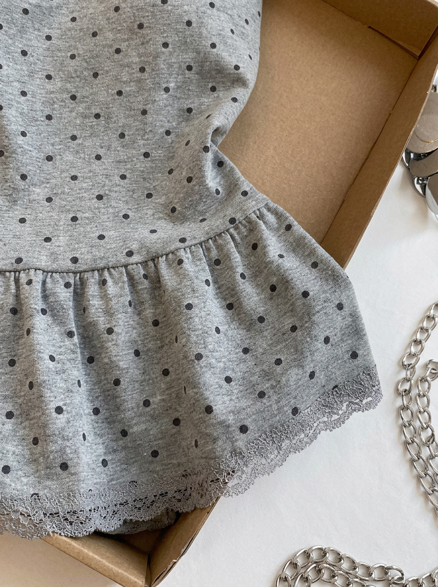 Women's Polka Dot Cross Back Cami Top with Chest Pads - Image 4