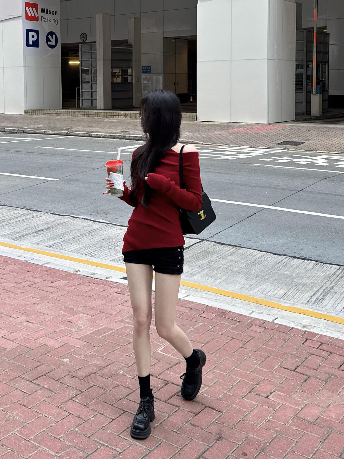 Red Off-Shoulder Knit Sweater for Women Autumn Winter Lazy Style - Image 3