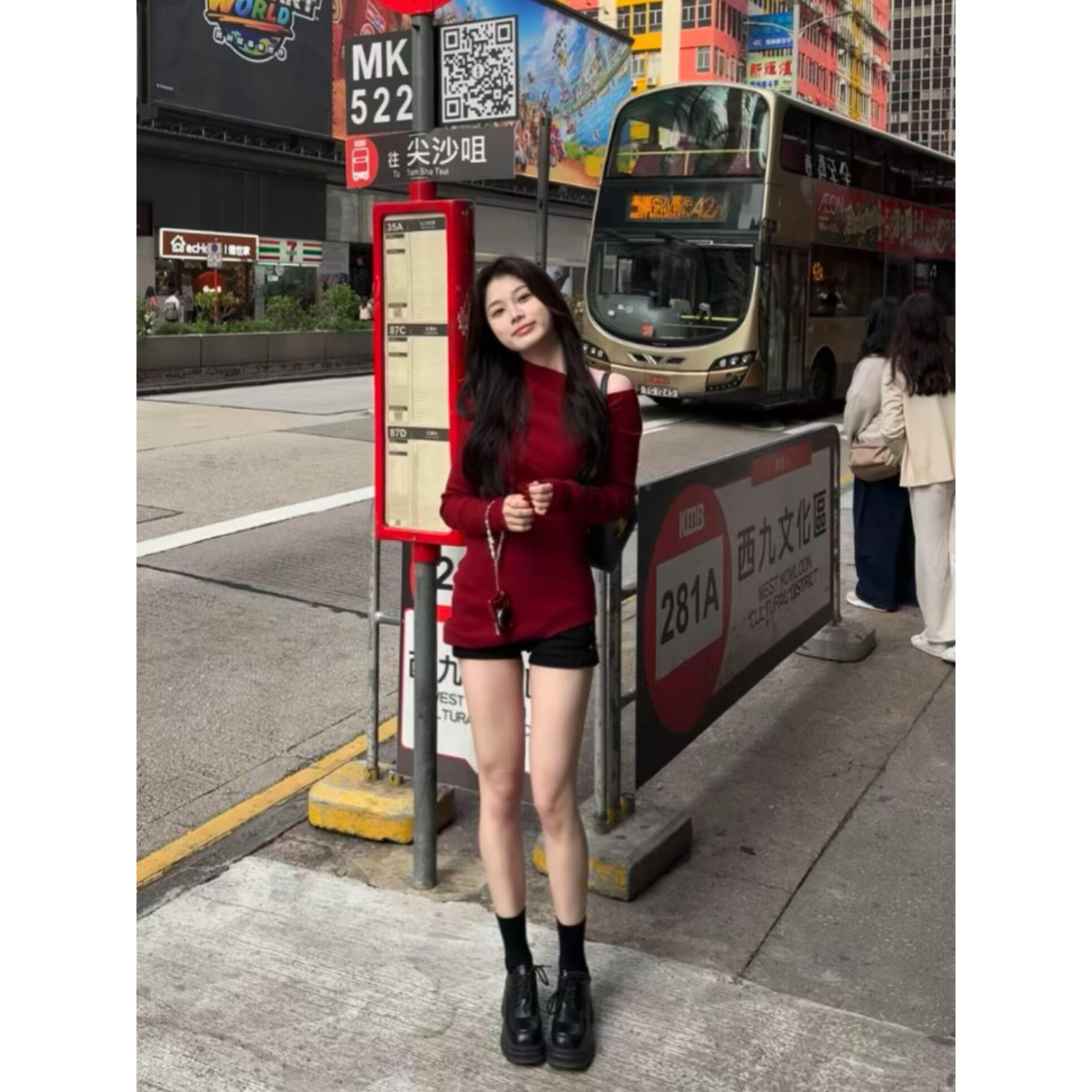 Red Off-Shoulder Knit Sweater for Women Autumn Winter Lazy Style - Image 5